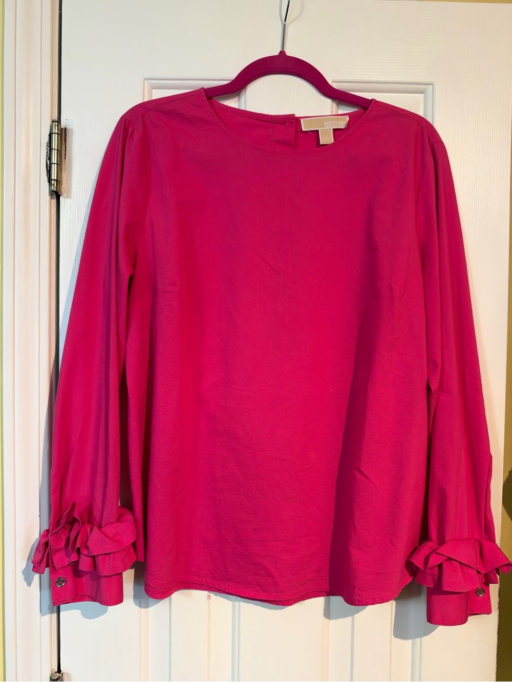 MICHAEL Michael Kors Hot Pink Long-Sleeve Blouse with Ruffle Cuffs